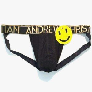 Andrew Christian Athletic Supporter - Black/Gold Jockstrap